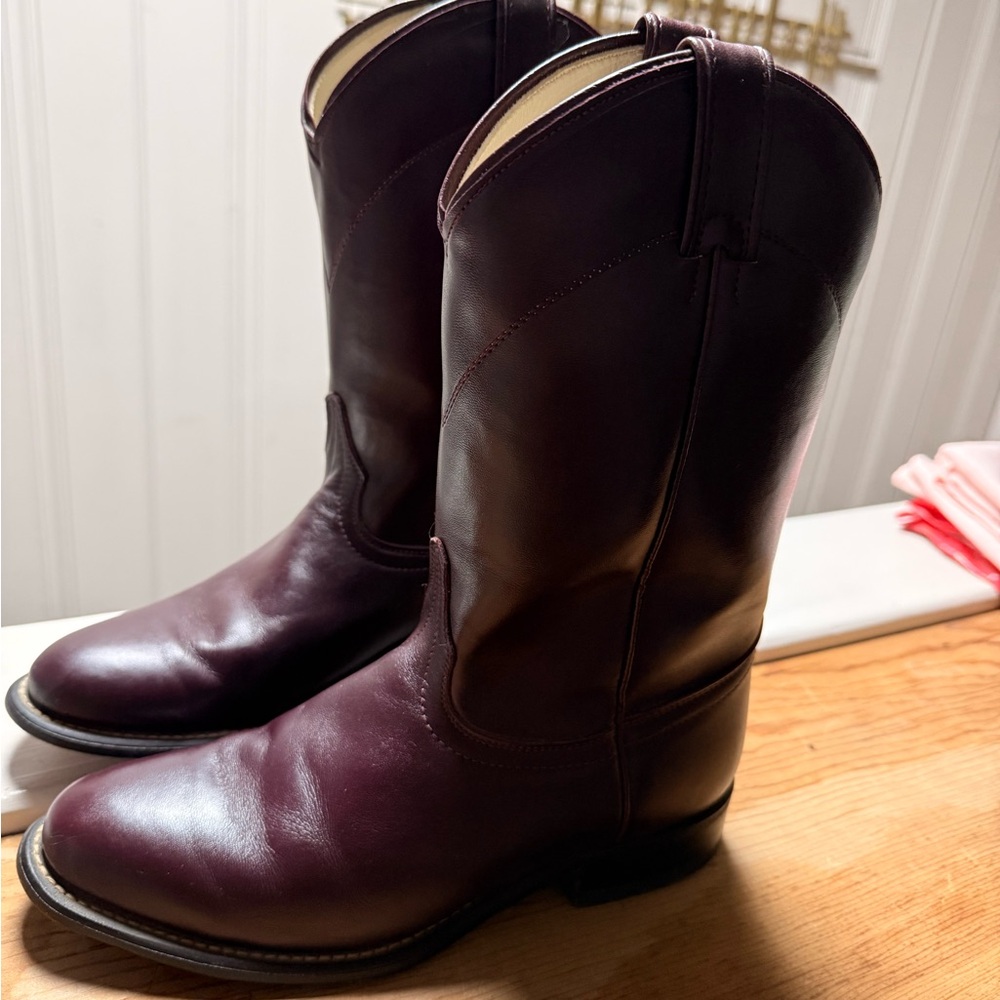 Burgundy Leather Boots